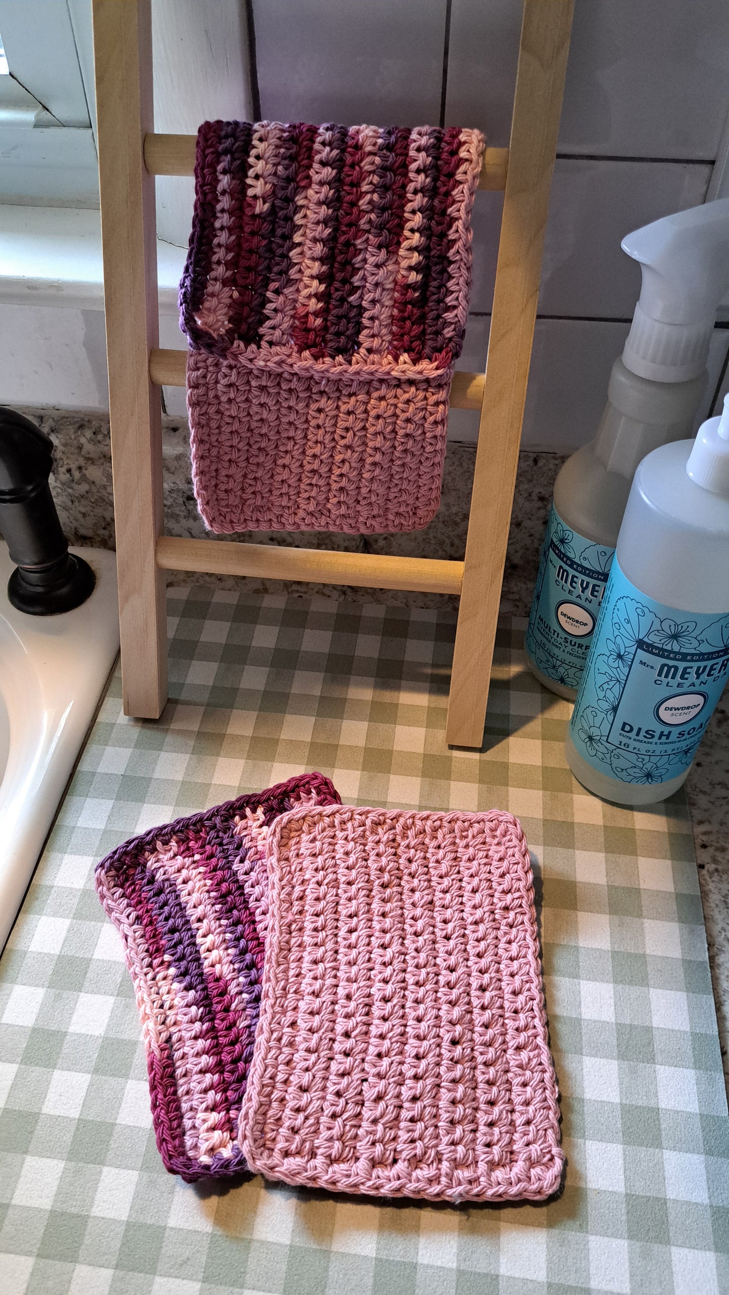 Crochet Dish Cloths (Rose & Berry)
