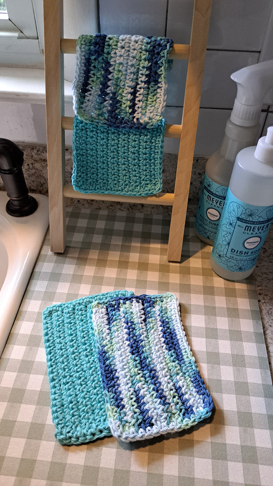 Crochet Dish Cloths (Sea Glass)