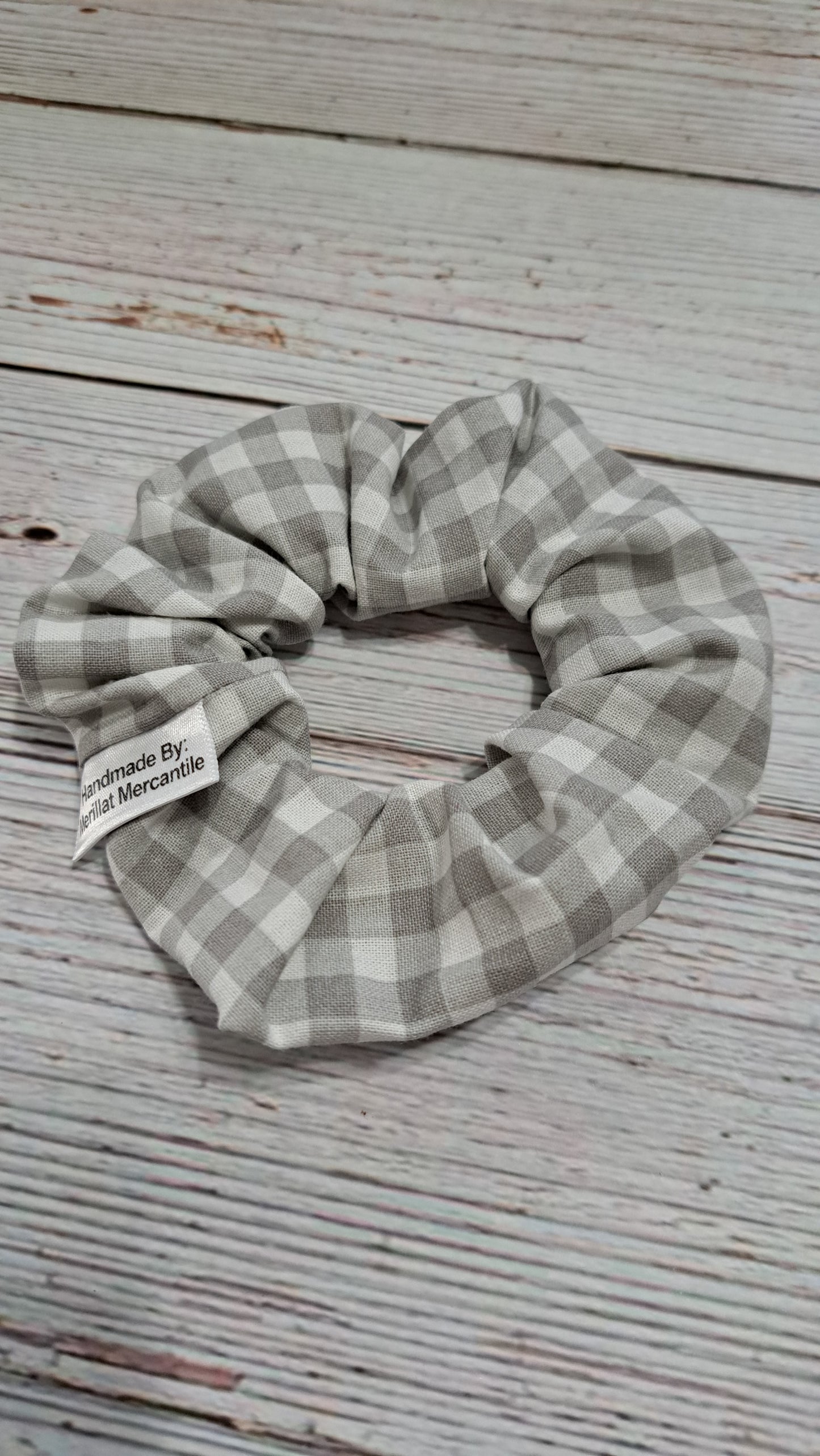 Gray Gingham Scrunchie Set of 2