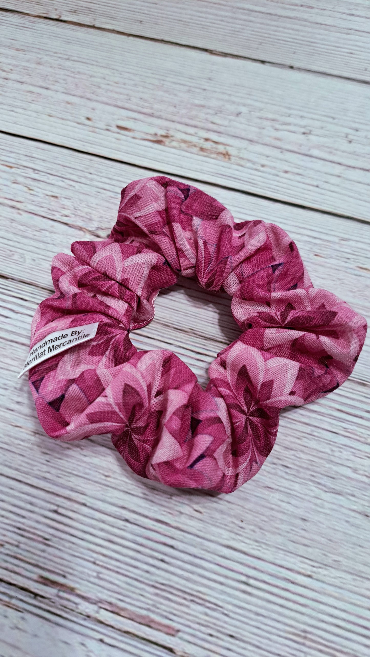 Dark Pink Floral Scrunchie Set of 2