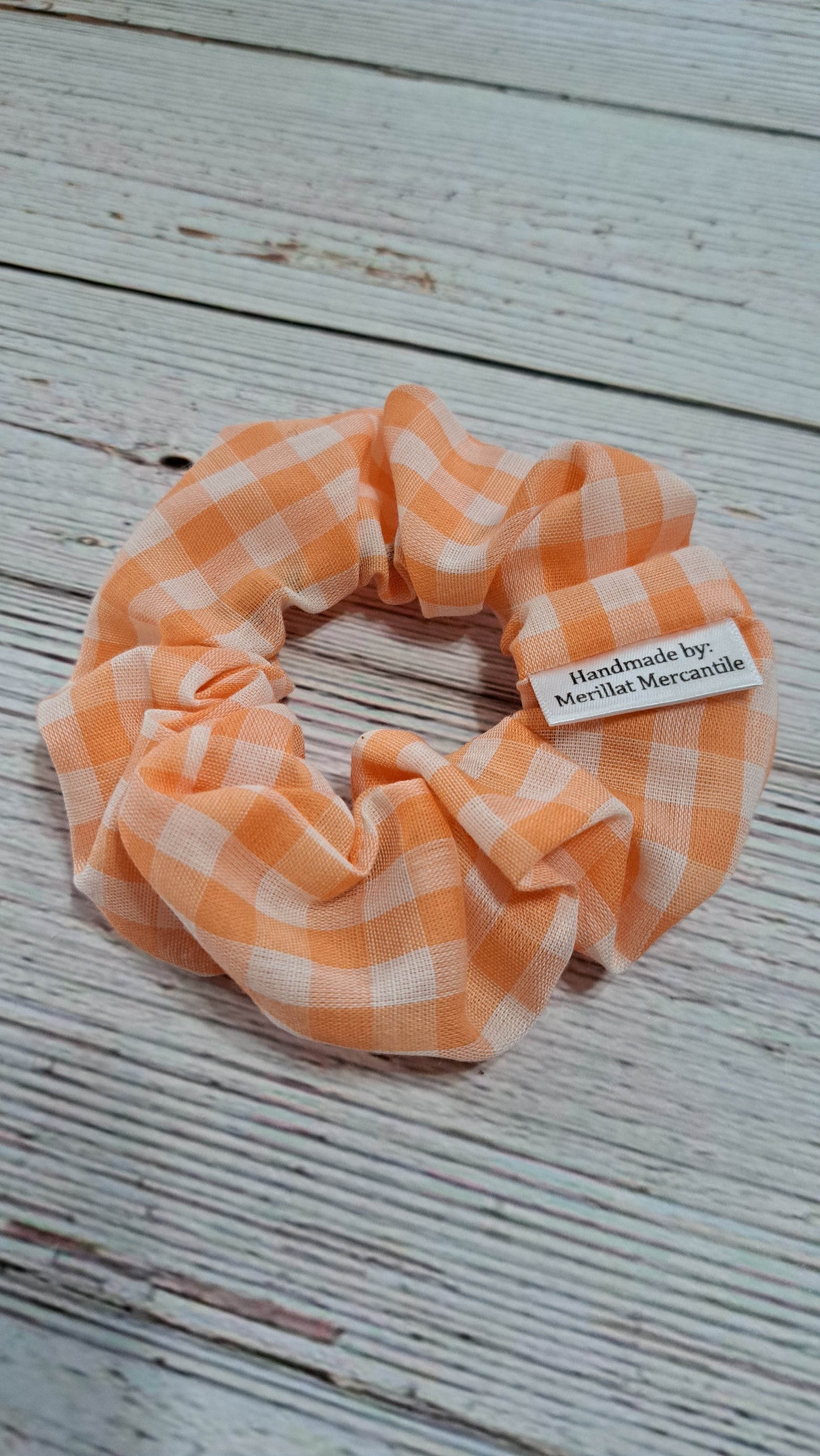 Orange Gingham Scrunchie Set of 2