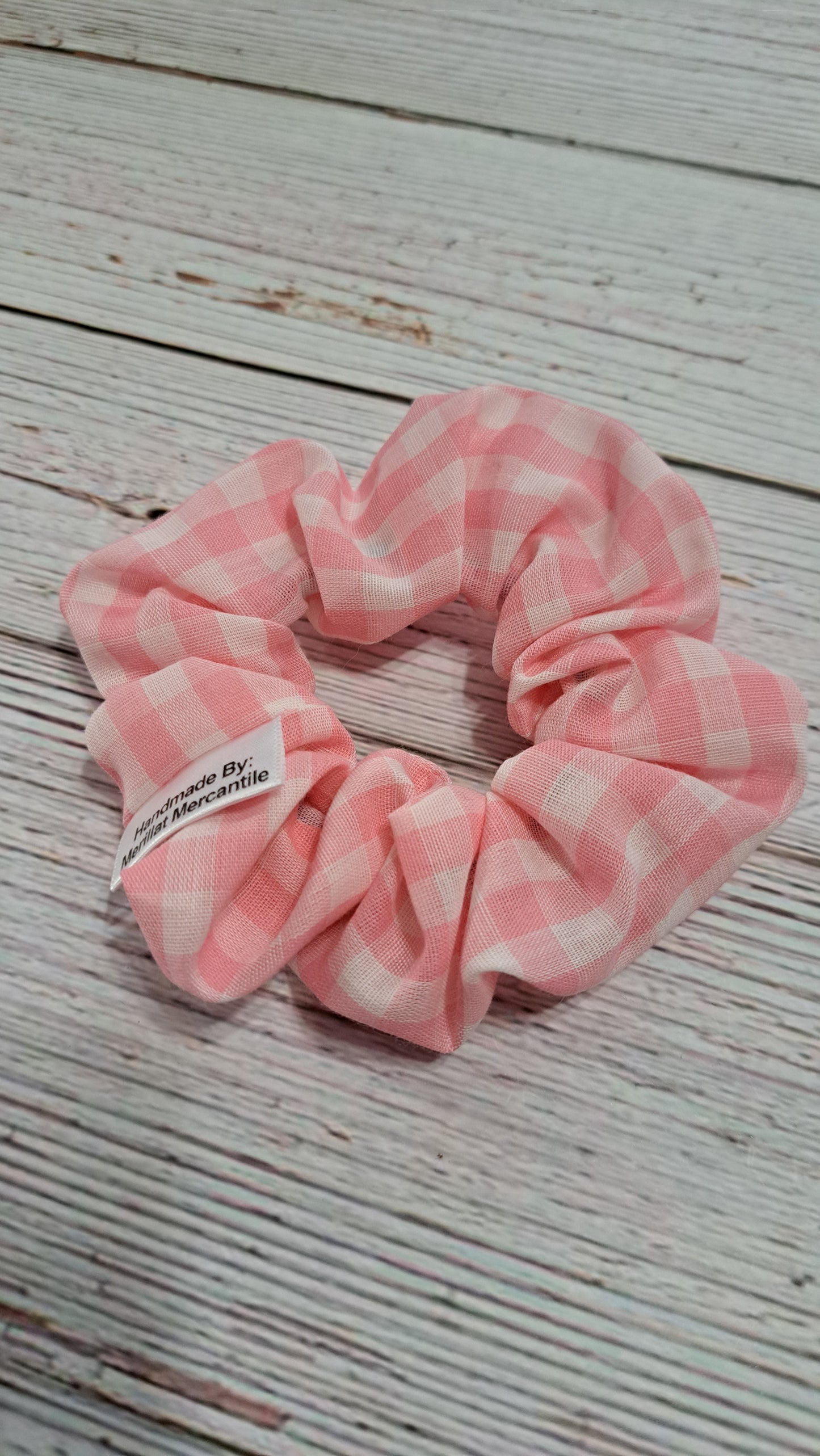 Pink Gingham Scrunchie Set of 2