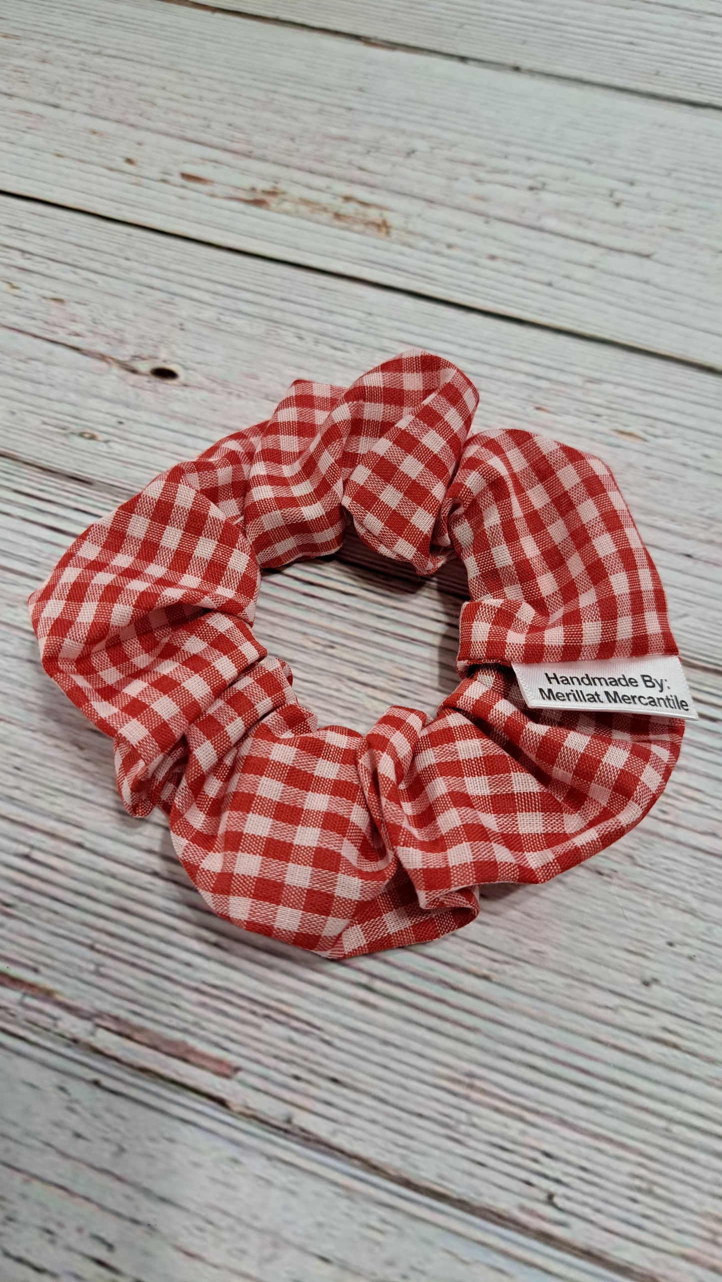 Red Gingham Scrunchie Set of 2