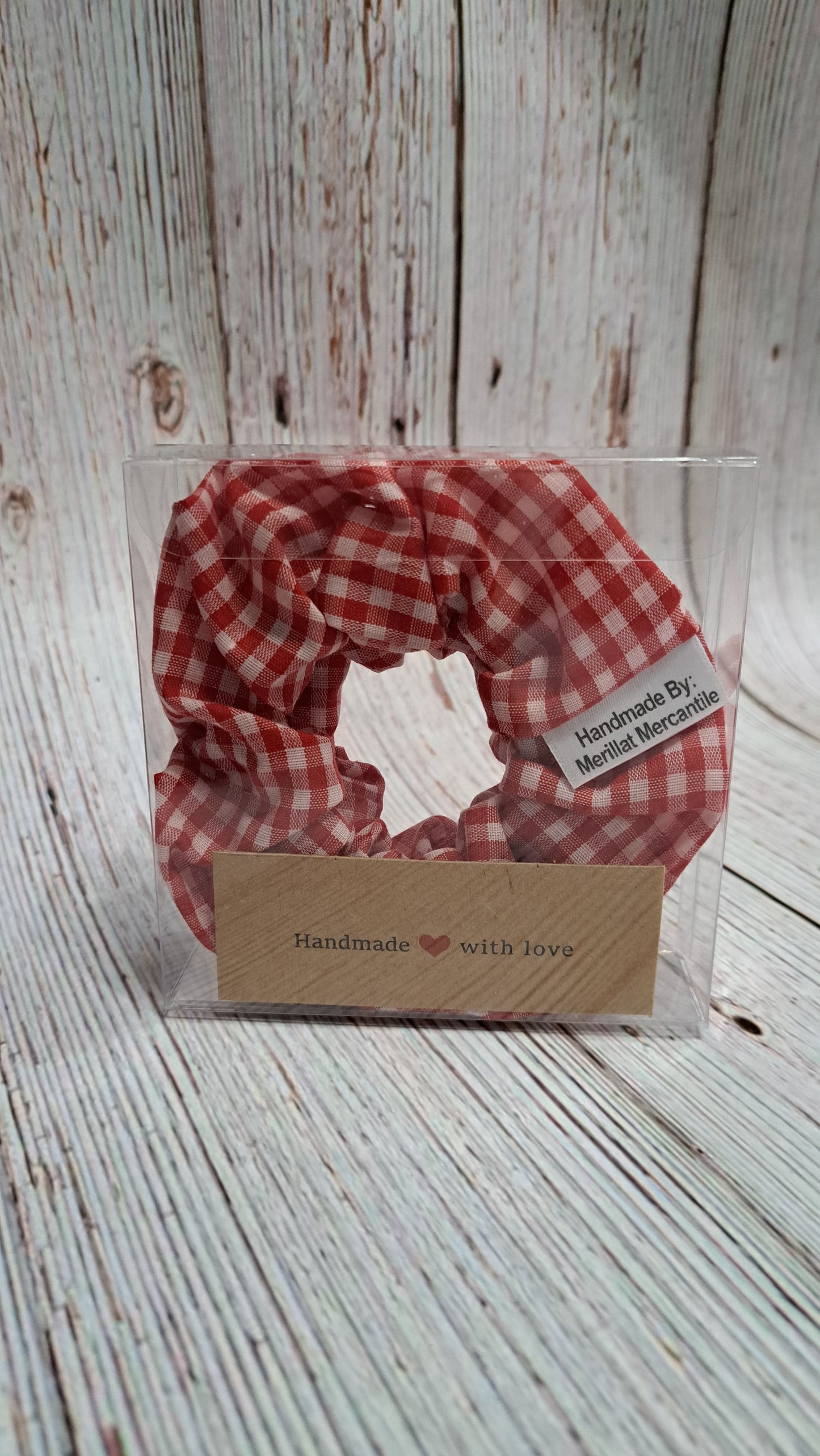Red Gingham Scrunchie Set of 2