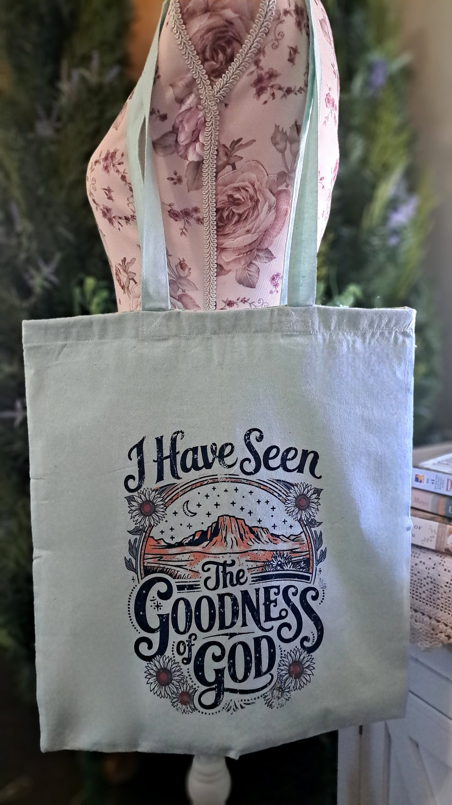 Seafoam I Have Seen The Goodness Of God Tote bag