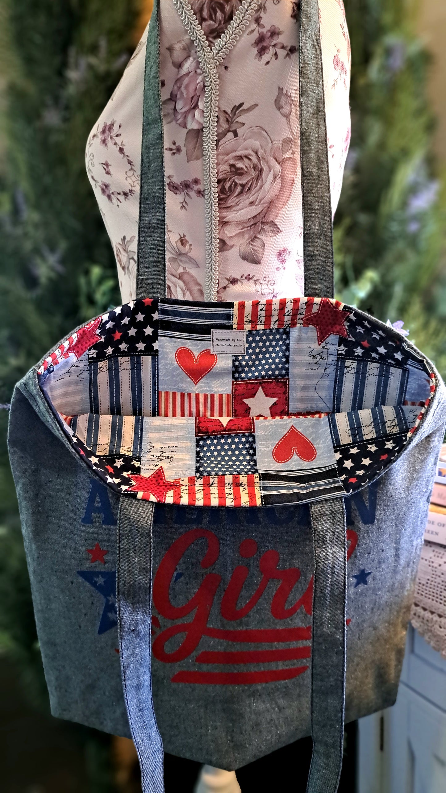 Gray All American Girl Tote Bag