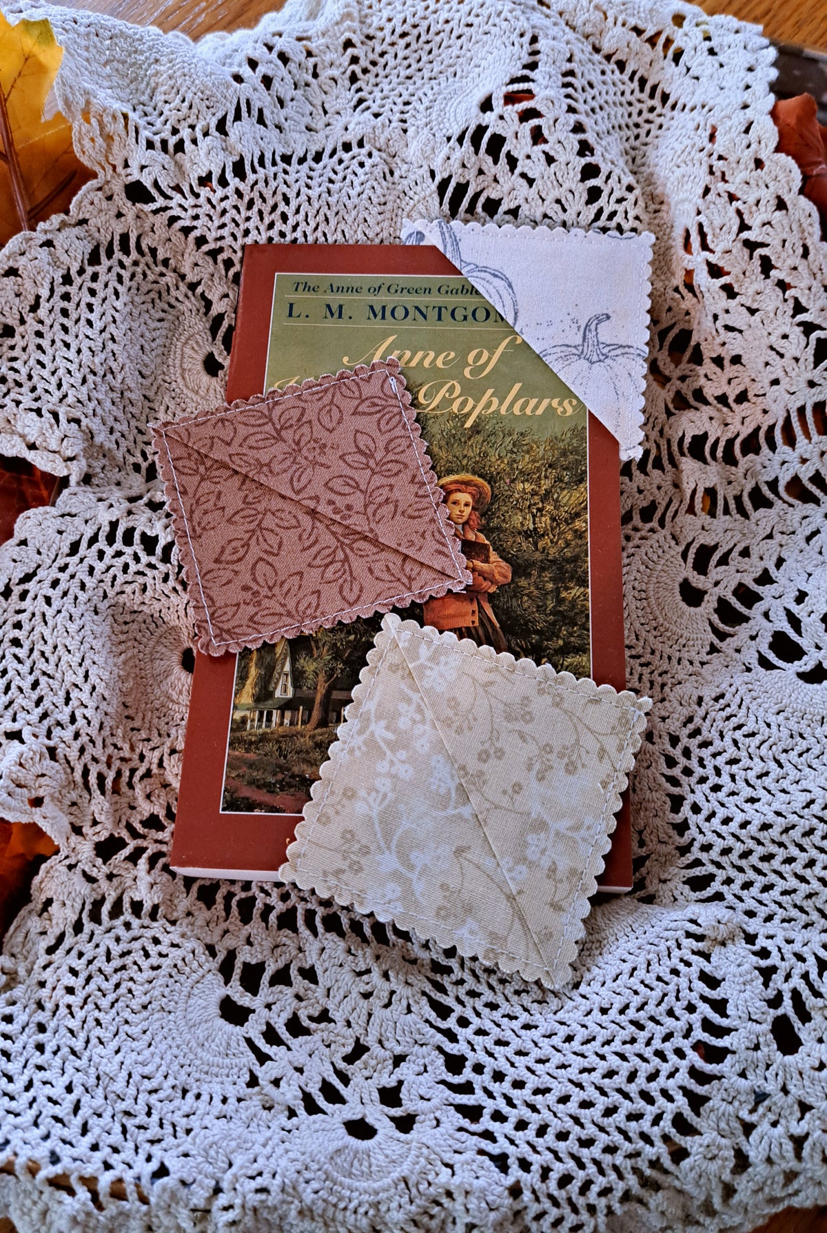 Set of 3 Mini Fabric Corner Bookmarks
