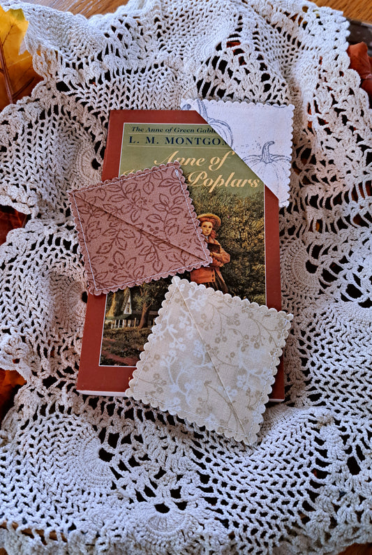 Set of 3 Mini Fabric Corner Bookmarks