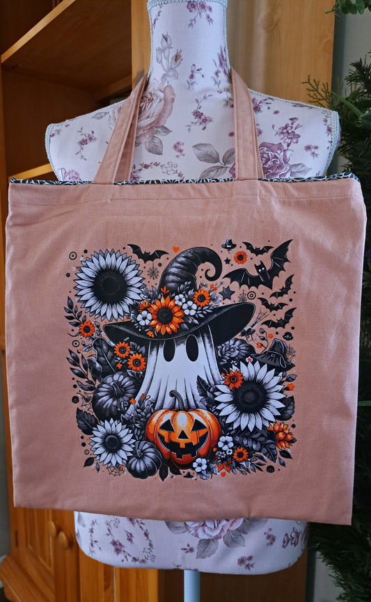 Ghost Witch Cotton Tote Bag