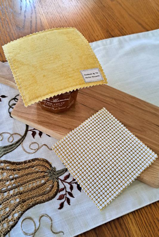 Set of Two Jar Grippers - Mustard Watercolor