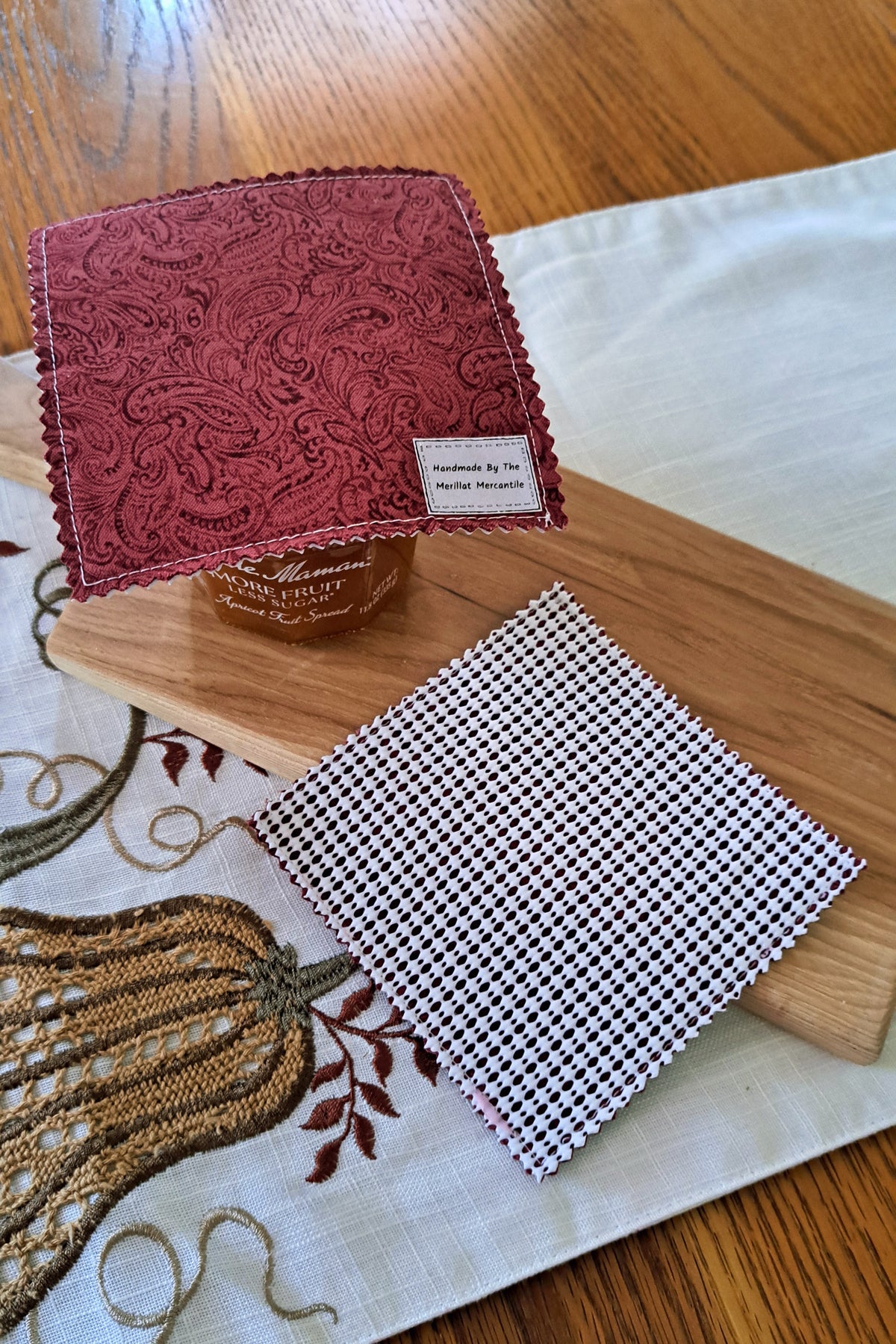 Set of Two Jar Grippers - Burgundy Paisley