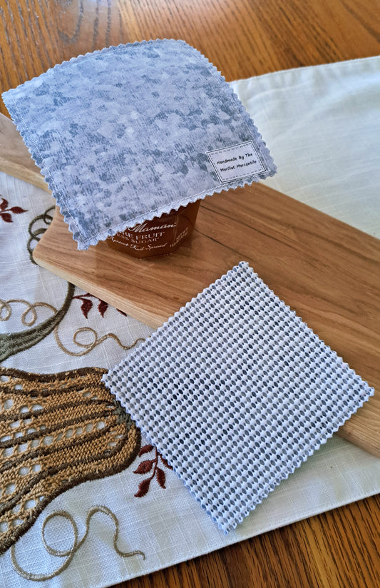 Set of Two Jar Grippers - Blue/Gray Watercolor