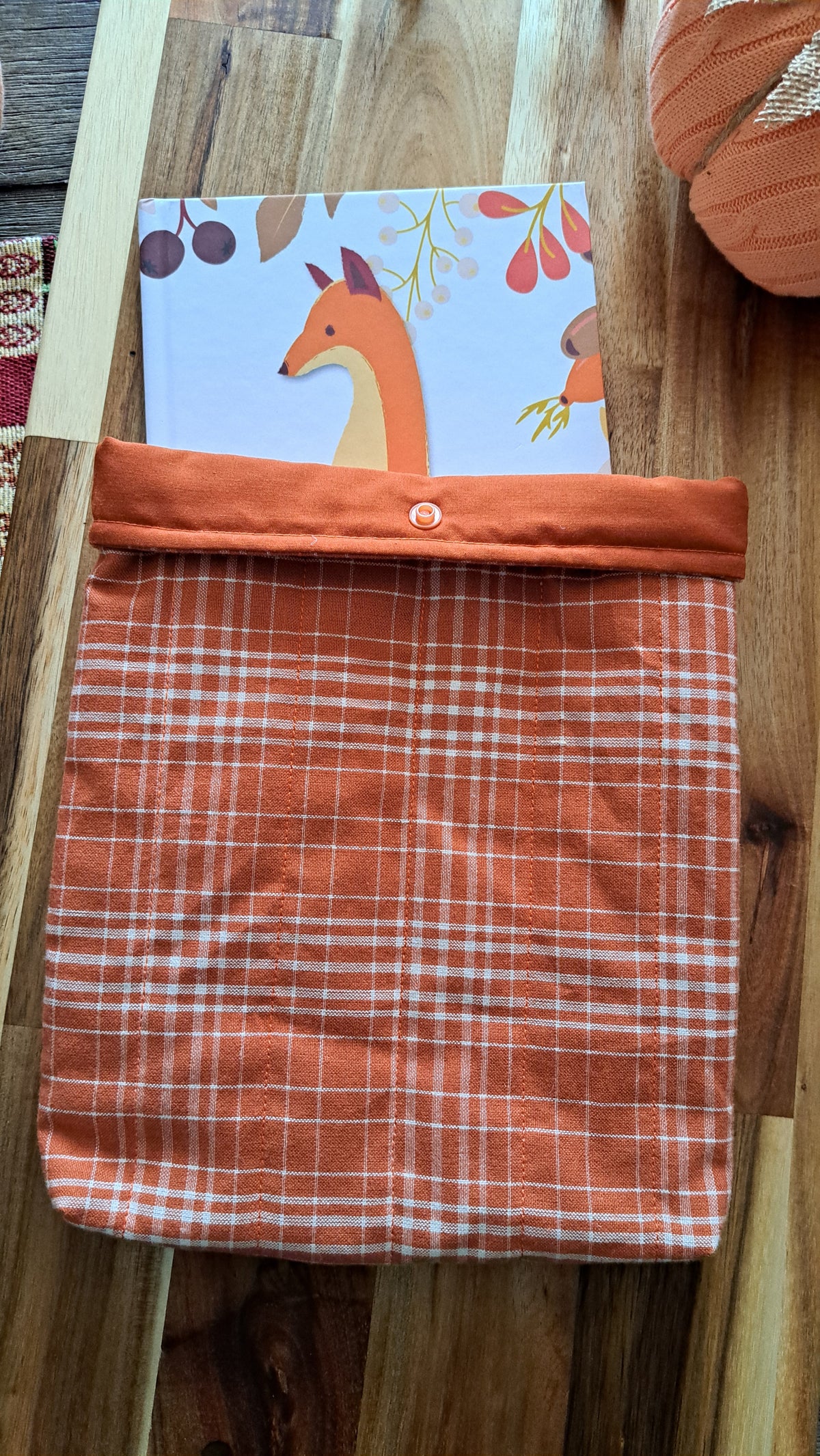 Kindle-Book-Tablet Pouch - Pumpkin Spice Plaid