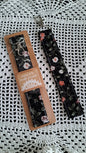 Cotton Black and Pastel Rose Key Wristlet