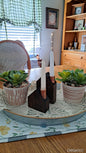 Set of Copper Chimney Candle Cottages Dark Walnut DWSet1