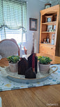 Set of Copper ChimneyCandle Cottages Dark Walnut DWSet4