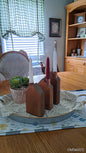 Set of Copper Chimney Candle Cottages Golden Mahogany GMSet2