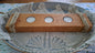 Triple Tea Light Candle Holder Golden Mahogany