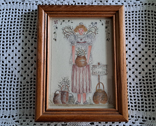 Primitive Framed Art-Basket Weaver