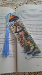 Metal Mushroom Fairy House With Bright Blue Tassel Bookmark