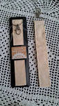 Cotton Beige Rose Key Wristlet