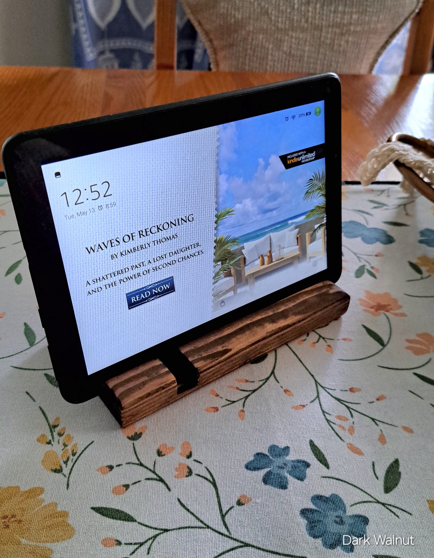 Wood Phone & Tablet Holder Dark Walnut