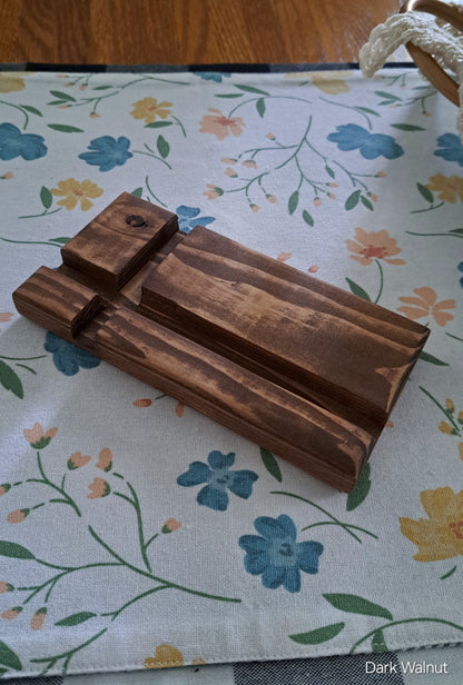 Wood Phone & Tablet Holder Dark Walnut