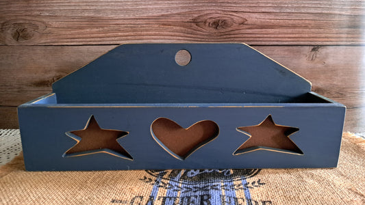 Stars & Hearts Blue Wood Decor
