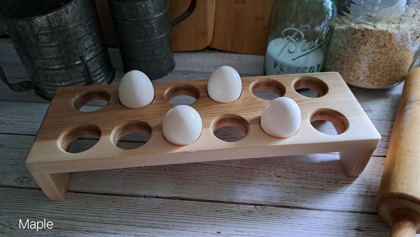 Rustic Maple Wood Egg Holder
