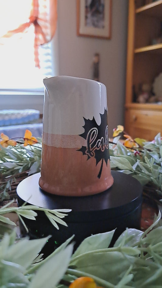 Decorative Fall Maple Leaf Orange Ombre Creamer